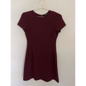 THEORY Maroon Seamed Dress Size 4